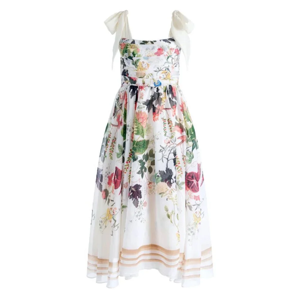 Alice + Olivia HAVEN CORSET TOP FLARED FLORAL PRINT MIDI DRESS. NWT $795 - Picture 3 of 5